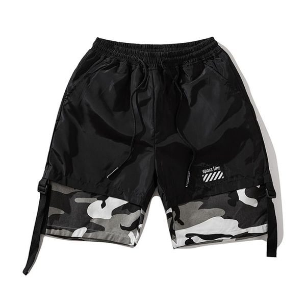 

2019 casual summer shorts men cotton knee elastic waist streetwear mens shorts hip hop 6xl short bermudas moleton masculina swag, White;black