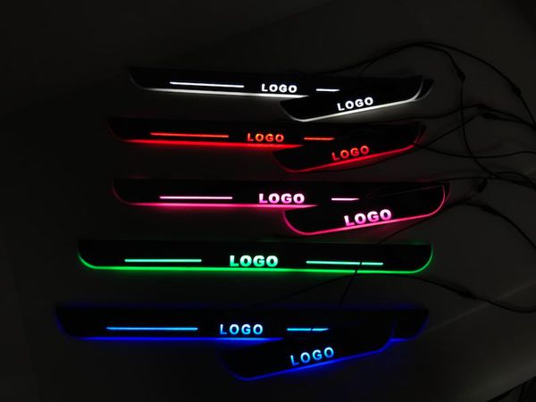 

acrylic door sill plate strip with led decorative welcome light moving door scuff for astra