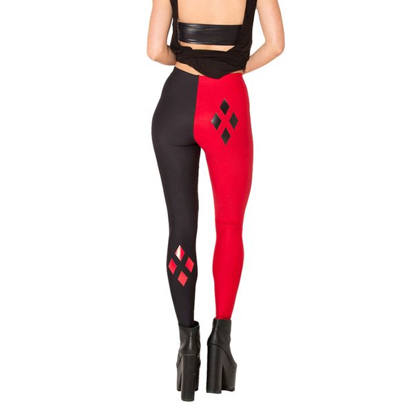 

women unique patchwork legging fashion black red patchwork pants women gothic skinny leggings summer punk style jeggings #lr3