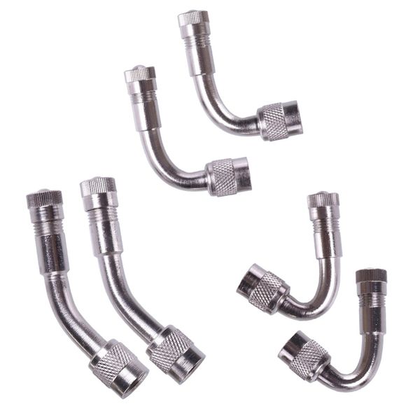 

2pcs/set 45/90/135 degree motorcycle car bicycle tire stem extender tyre valve extension adaptor golden silver