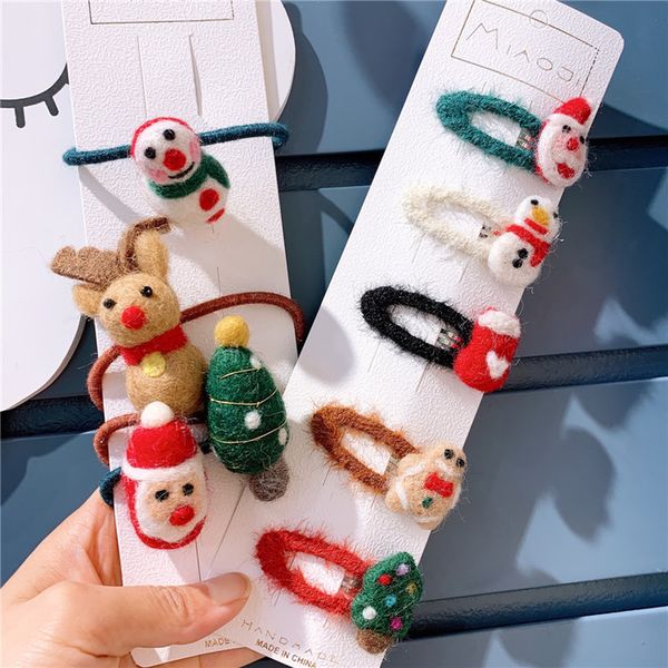 

autumn and winter children simple cute christmas hairpins hair accessories fashion sweet girl princess rubber band headwear, Slivery;white