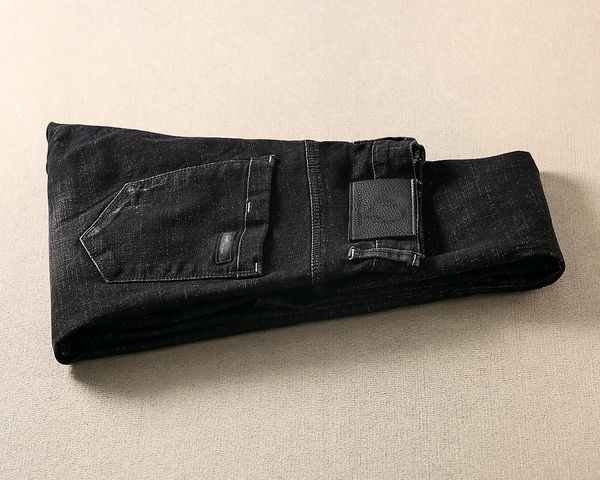 

famous brand letter embroidery luxury men jeans official new style europe and american explosion wild cowboy pants designer man trousers, Blue