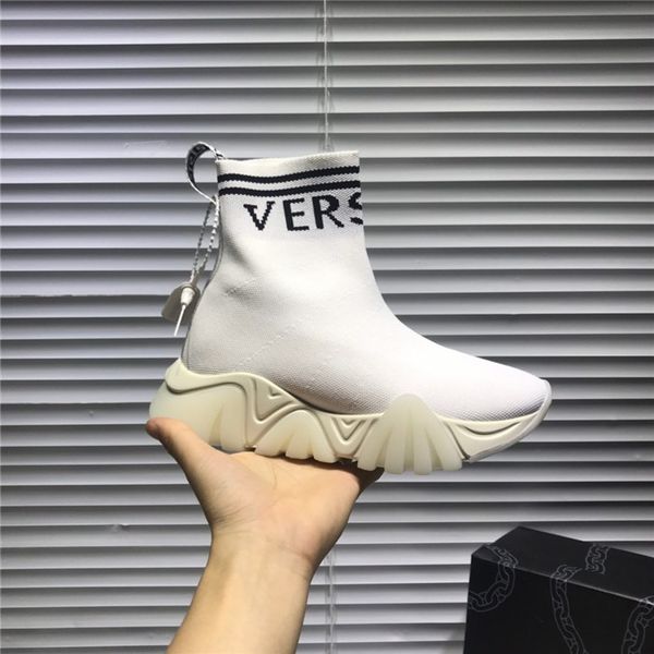 

luxury women shoes luxury high-women's socks shoes paris men's shoes brand power socks boots fashion women's casual platform, Black