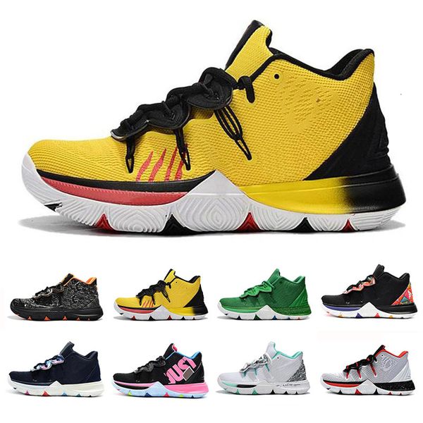 

2020 new mens basketball designer sports running shoes 5s sneakers trainers yellow green black shoes size 40-46