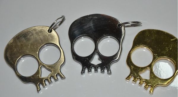 

new skull edc tool finger tiger emergency survival hammer keys chain outdoor practical protective fist buckle