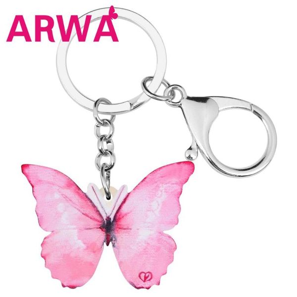 

arwa acrylic morpho butterfly insect keychain long animal car handbag key chain keyring jewelry for women girl spring charm gift, Silver