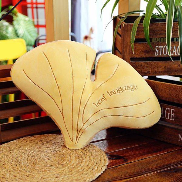 

50cm plush toy pillow simulated leaf down cushion kid's toy home decoration plush plant leaves soft office pillow