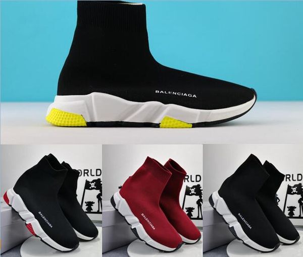 

fashion balenciaga 2020 speed trainer casual shoes men women black white red sock boots sneakers sports shoes big size 12