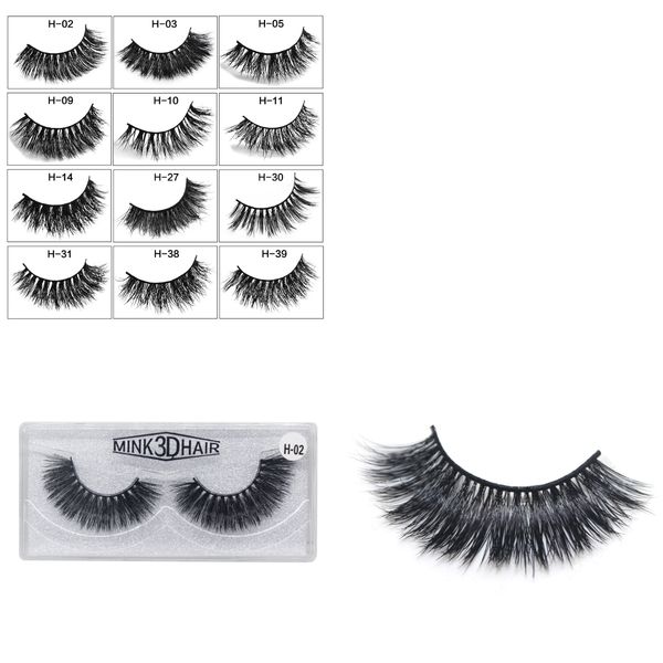 

3d mink eyelashes 12styles 1pair lot natural thick long soft likelike hand made full strip mink lashes