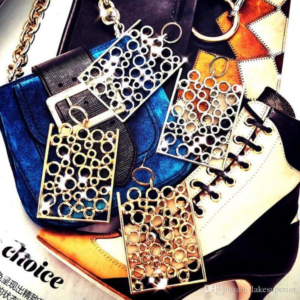 

мода современный дизайн металл полые серьги стержня женщин роскошные длинные серьги для подарка ювелирных изделий партии высокого качества, Golden;silver