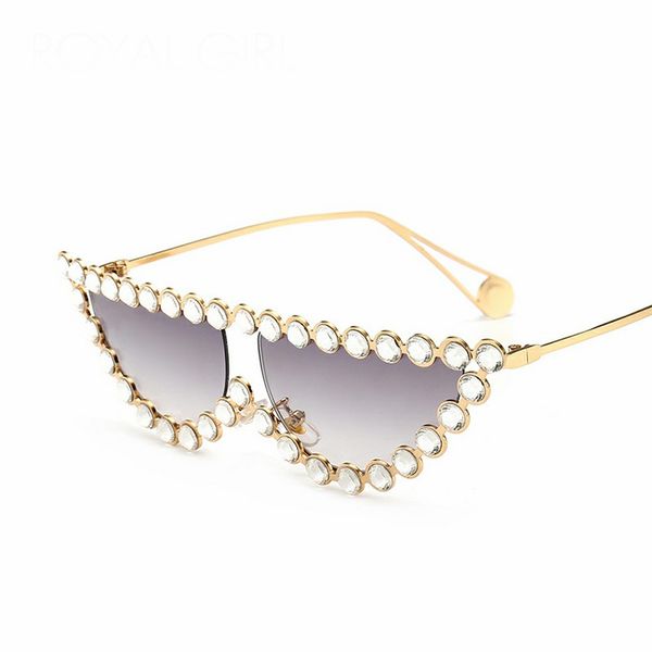

sunglasses women new fashion cat eye sun glasses female diamond flat eye wear uv400
