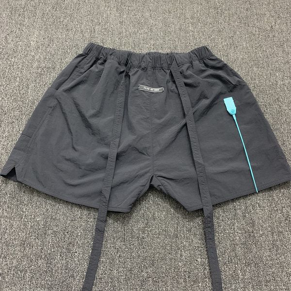 

fashion europe and america os high street fog ribbon drawstring polyester shorts loose five pants black sapphire blue, White;black