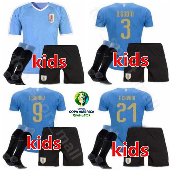 

Uruguay Youth Jersey 2019 Copa America Socks Kids Soccer Set SUAREZ CAVANI GODIN STUANI GIMENEZ Football Shirt Kits Uniform Custom Name