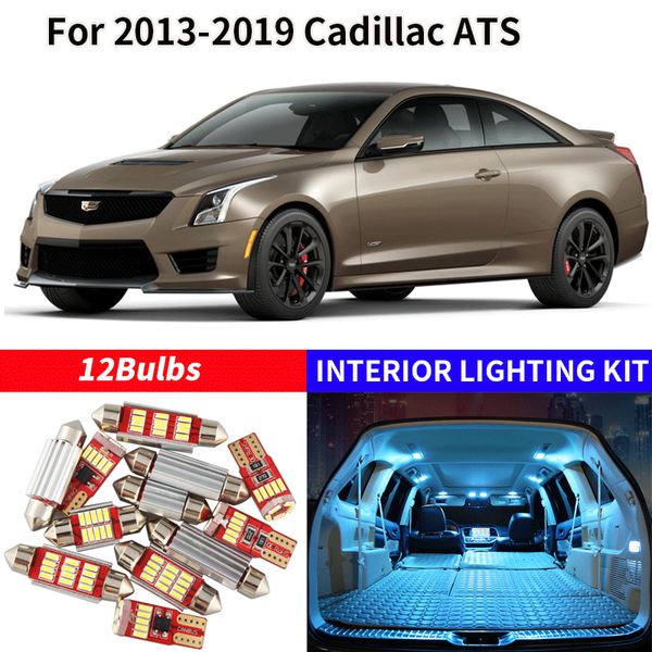

12x canbus error led interior light kit package for 2013-2019 cadillacats car accessories map dome trunk license light