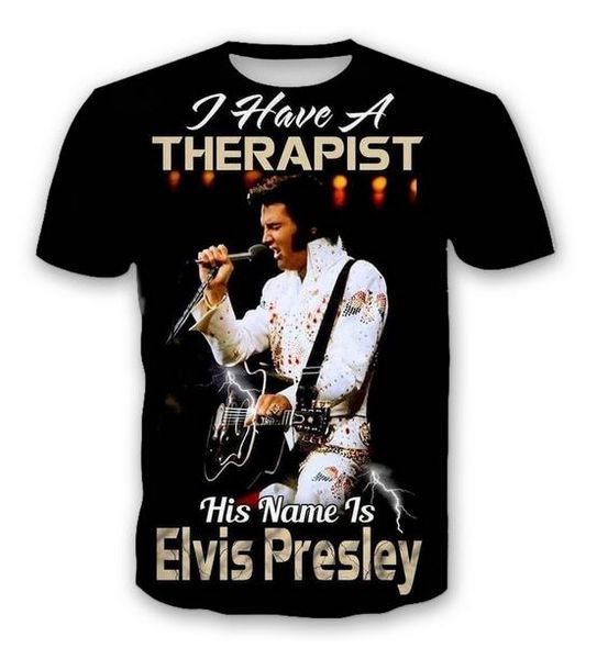

new fashion mens/womans popular rap elvis aaron presley t-shirt summer style funny 3d print casual t shirt plus size aa0199, White;black