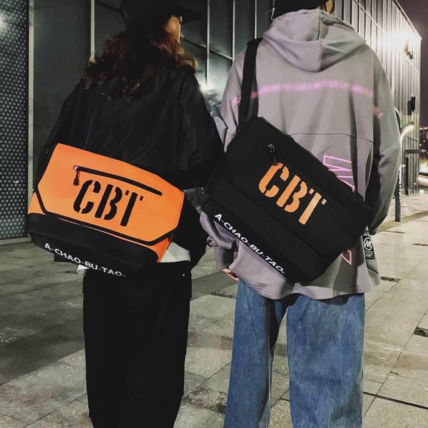 

мода пара большая емкость флип сумка street trend студент сумка