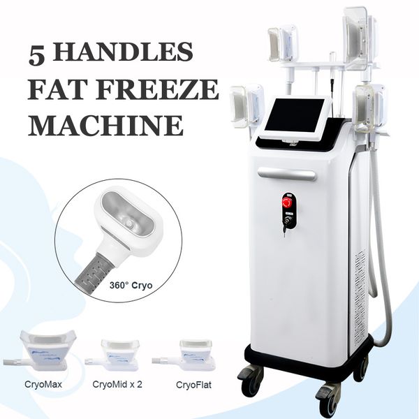 

5 in 1 cryolipolysis body slimming machine 4 handles working cryo lipolysis fat ing cellulite reduction treatment beauty device