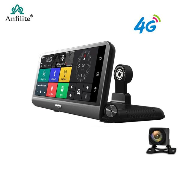 

anfilite 8" 4g adas car dvr camera gps android 5.1 fhd 1080p wifi video recorder dash cam registrar parking monitoring dual lens