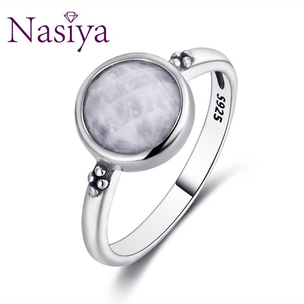 

nasiya elegant simple moonstone rings for women 925 silver moonstone jewelry daily life wedding anniversary engagement gifts, Golden;silver