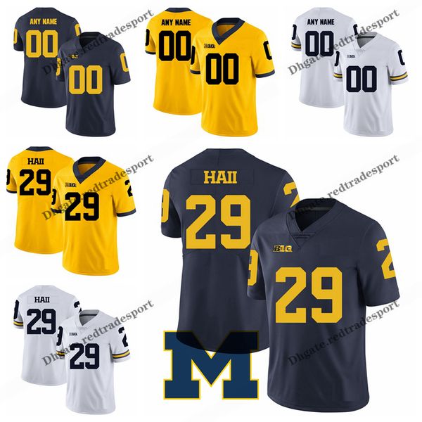 

customize 2019 michigan wolverines leon hall college football jerseys blue #29 leon hall mens stitched football shirts s-xxxl, Black