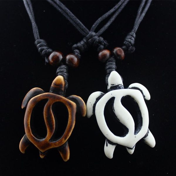 

turtle necklace men women's imitation yak bone cute tortoise hawaii tribal surfer sea turtles charms pendants necklaces, Silver