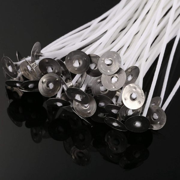 

150pcs natural candle wicks, 50pcs 8 inch 6 4 low smoke candles