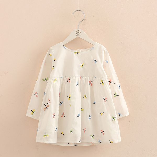 

baby dress 2019 spring new girls children's clothing children's round neck dress qz-4559, Red;yellow