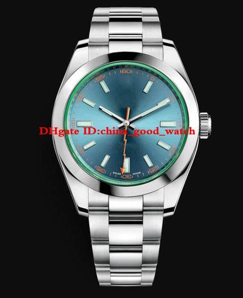 

Высокое качество Мужские часы 116400GV 40MM Oyster Perpetual синий циферблат зеленый Мужские ч