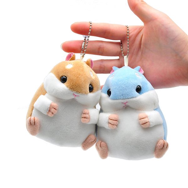 

baby kids soft pom plush cartoon animal small hamster keychain toy doll key chain stuffed mouse toy