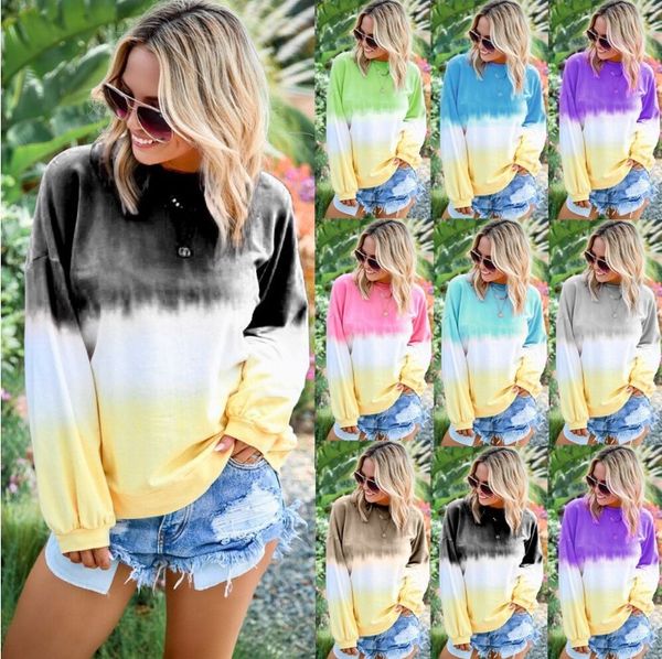 

women luxury autumn fashion hoodie womens explosion rainbow gradient printed long sleeve designer sweatershirts 9 color plus size s-5xl, Black