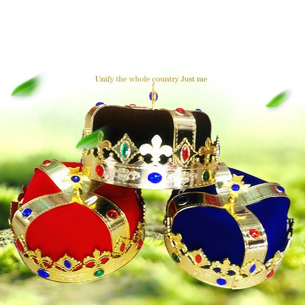 

fashion king crown hat cosplay prop children show party hat king prince crown decoration party supplies 2019 new arrive