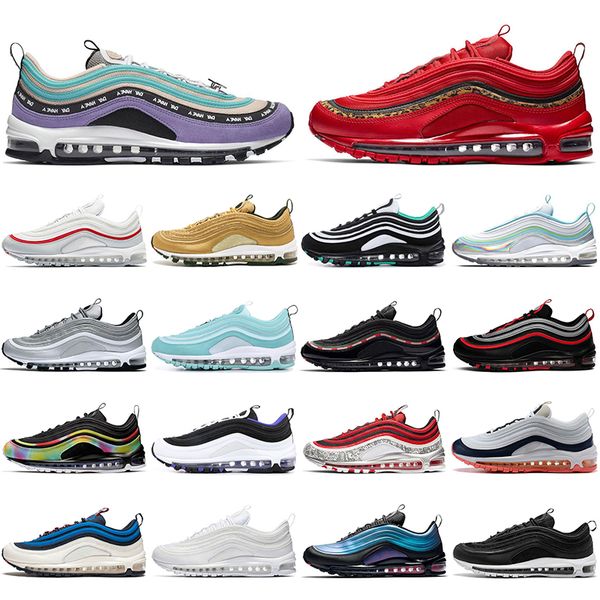 

mens trainers 2020 air max 97 se black bullet blue white laser fuchsia classic outdoor men women running shoes sports sneakers