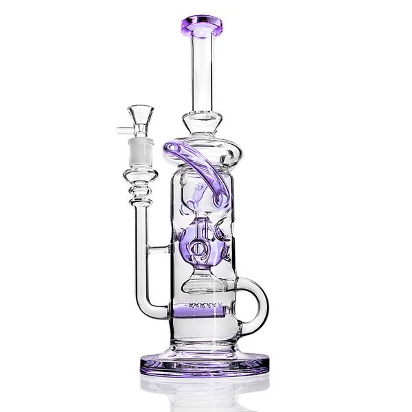 

Стекло Вода Bongs Кальян большой бонг Ресайклер Dab Oil Rig Стекло Bubbler водопроводы 14мм Banger Кальяны 11.3 inchs