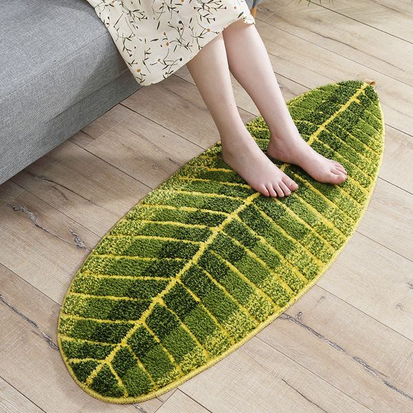 

creative leaves carpet into the door to the floor mat living room bedroom coffee table mats bathroom absorbent non-slip door mat