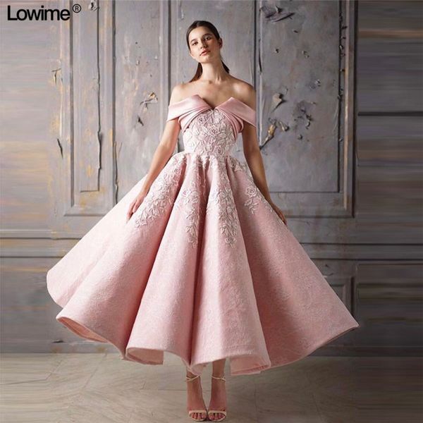 

blush pink lace appliqued a-line prom dresses elegant off shoulder lace evening gown short formal party cocktail dress, Black