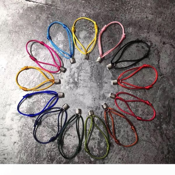 

handmade rope with silver lock bracelet charm titanium stainless steel many colors rope jewelry drop shipping ps6223a, Golden;silver
