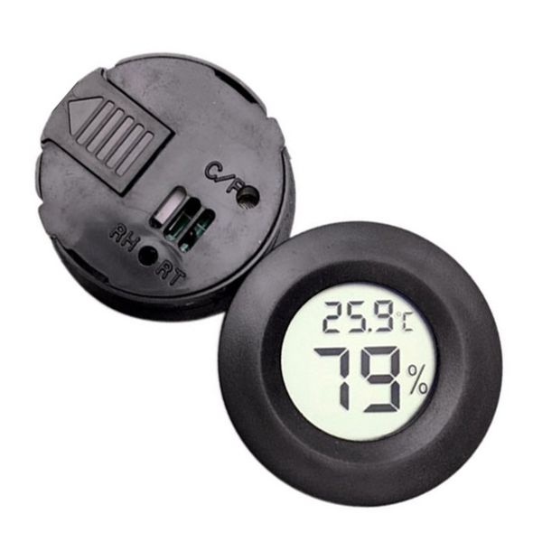

pet thermometer hygrometer round digital lcd display temperature humidity monitor pet supplies home garden