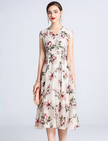 

flower print women a-line dress cap sleeve casual dresses 05hx940, Black;gray