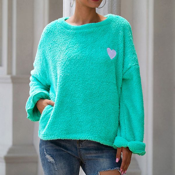 

knitted fluffy plush women's sweater long sleeve blue sweet female sofa round neck pullover 2019 autumn winter loose jumpers, White;black