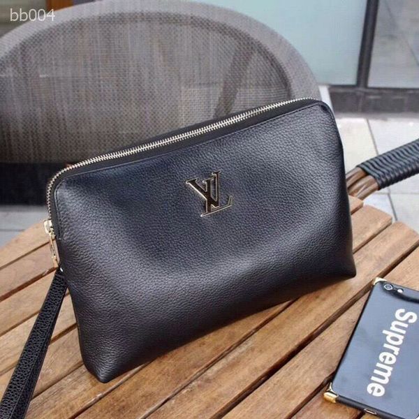 

2020 new fashion simple usiness handbag men's soft leather wallet envelope bag clutch bag casual large capacity clutch