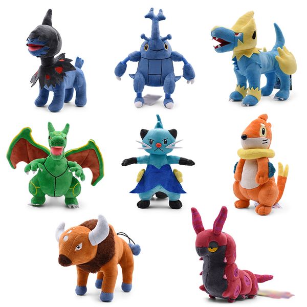 

18-27cm scolipede deino heracross manectric rayquaza dewott buizel tauros plush toys soft stuffed doll kids gift y200703