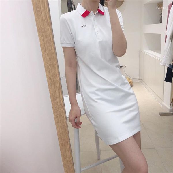 

skinny lapel neck short sleeve womens casual dresses luxury embroidery crocodile womens shirt dresses, Black;gray