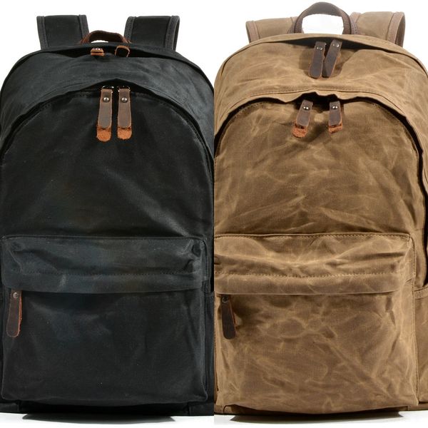

muchuan cloth women's oil wax outdoor backpack large canvas mountaineering canvas bag capacity backpack men's mountaineering bag