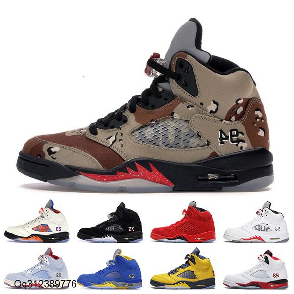 

2020 new desigenr jumpman 5s basketball shoes for men desert camo michigan laney blue black white pro star men shoes sports sneakers