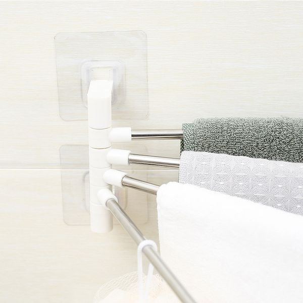 

1pc stainless steel suction cup towel bar rotating towel rack bathroom kitchen wall-mounted towel rack holder hardware accessory