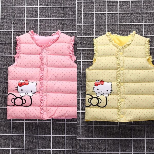 

2019 fashionable sweet and lovely lace vest girl's down cotton polka dot lace stand collar small vest, Camo