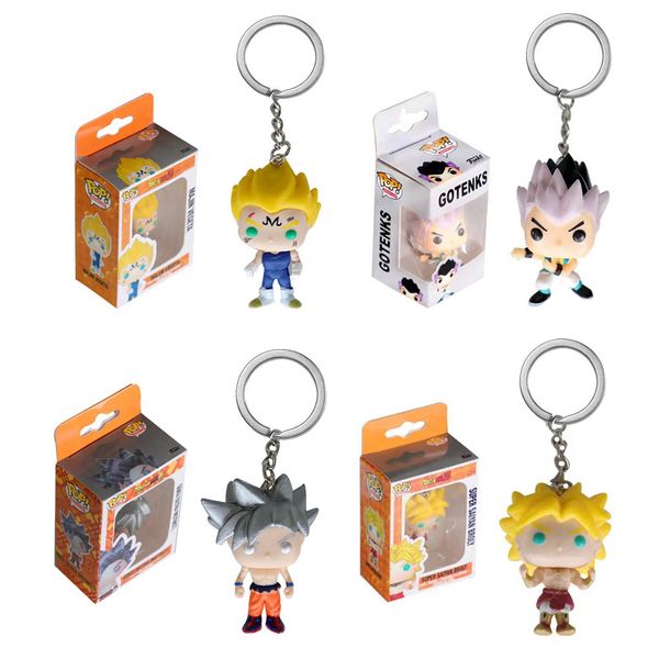 

funko pocket pop keychain - saiya gotenks dragon ball z vinyl figure keyring with box toy gift good quality christmas