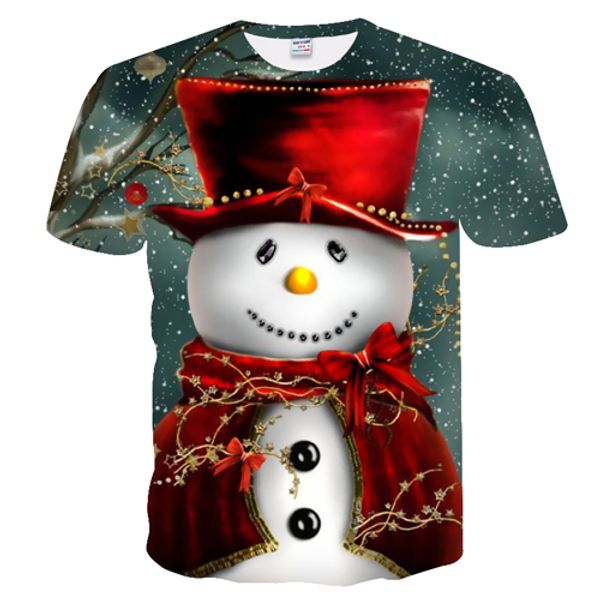 

funny t shirts christmas t-shirts men xmas tshirts casual santa claus t shirt 3d snowman print party tshirt printed short sleeve, White;black