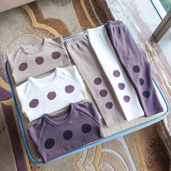 

ребенок новорожденного мальчика одежды малыш одежды хлопок unisex полька dot o-образный вырез 2 рис набор, White