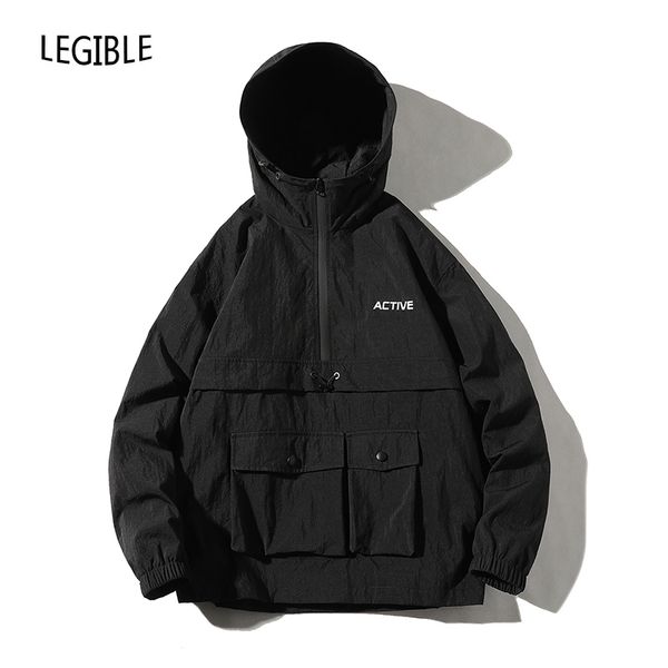 

legible 2020 hip hop jacket men coat hooded windbreaker jacket men spring autumn new casual loose hoodie streetwear 4xl 5xl, Black;brown
